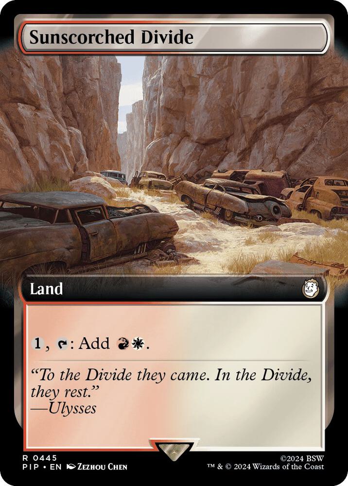 Sunscorched Divide (Extended Art) 445 card from Universes Beyond: Fallout