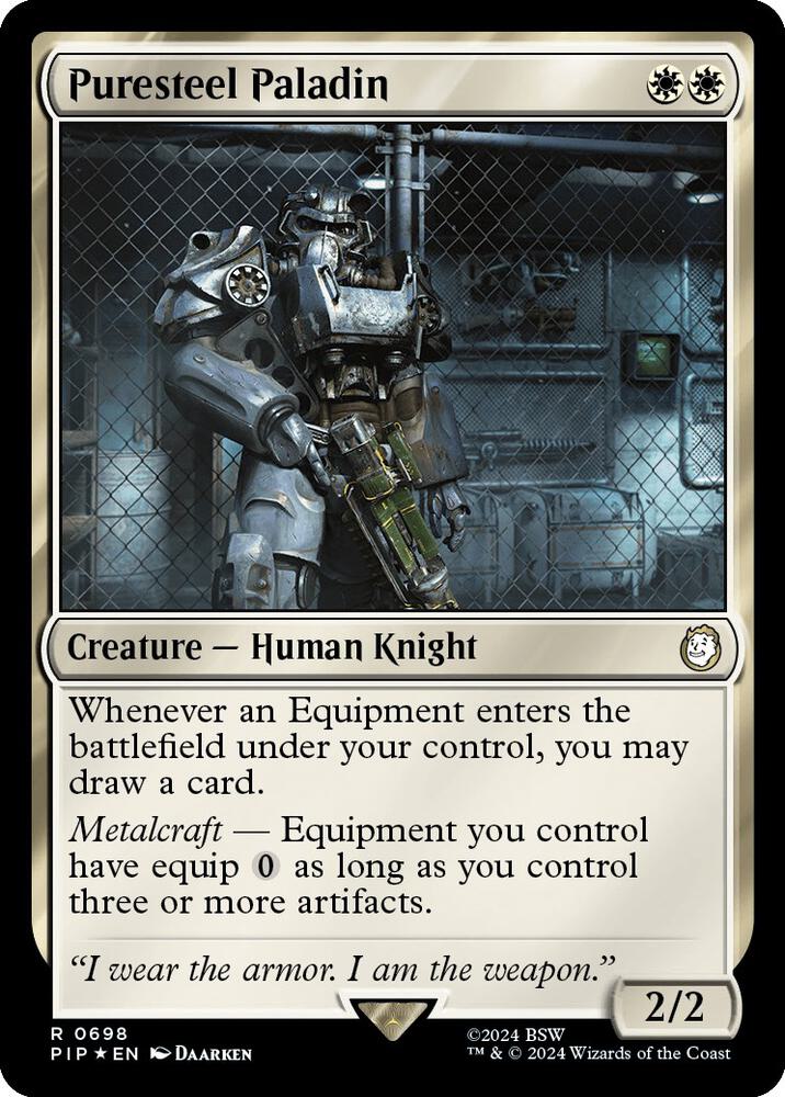 Puresteel Paladin (Surge Foil) 698 card from Universes Beyond: Fallout