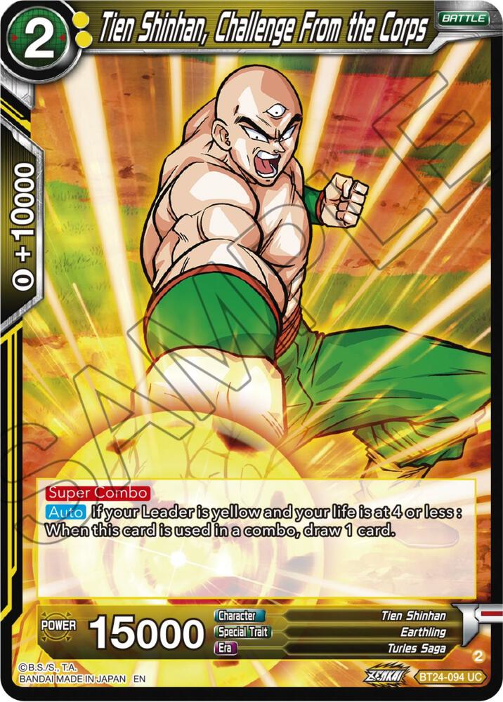 Tien Shinhan, Challenge From the Corps BT24-094 card from Beyond Generations