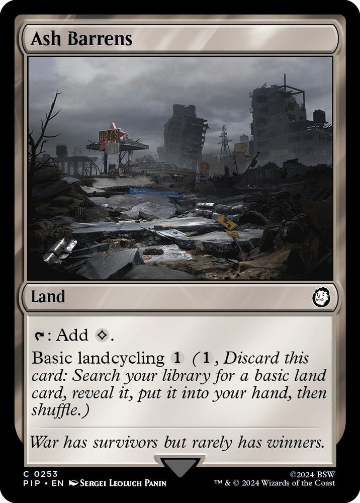 Ash Barrens 253 card from Universes Beyond: Fallout