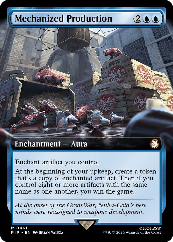 Mechanized Production (Extended Art) 461 card from Universes Beyond: Fallout