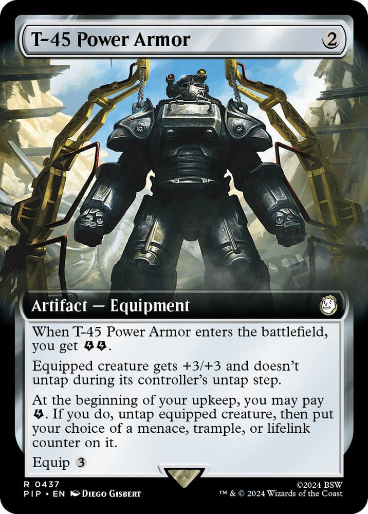 T-45 Power Armor (Extended Art) 437 card from Universes Beyond: Fallout