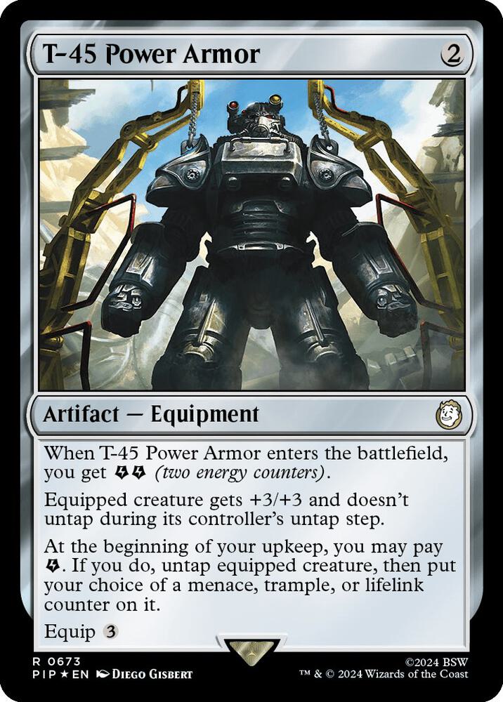 T-45 Power Armor (Surge Foil) 673 card from Universes Beyond: Fallout