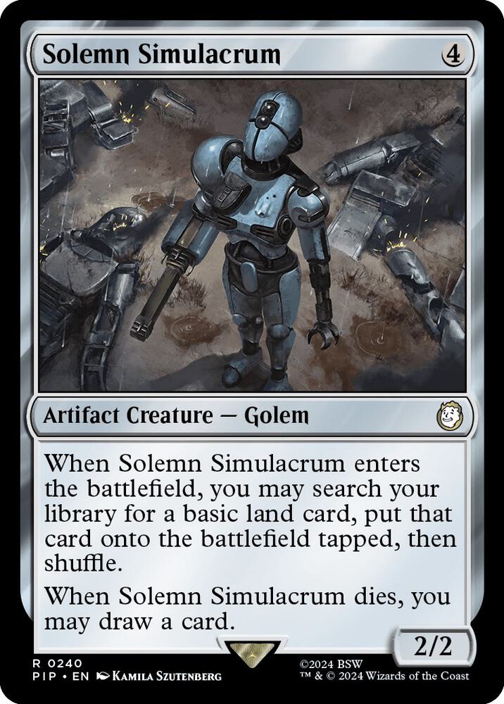 Solemn Simulacrum 240 card from Universes Beyond: Fallout