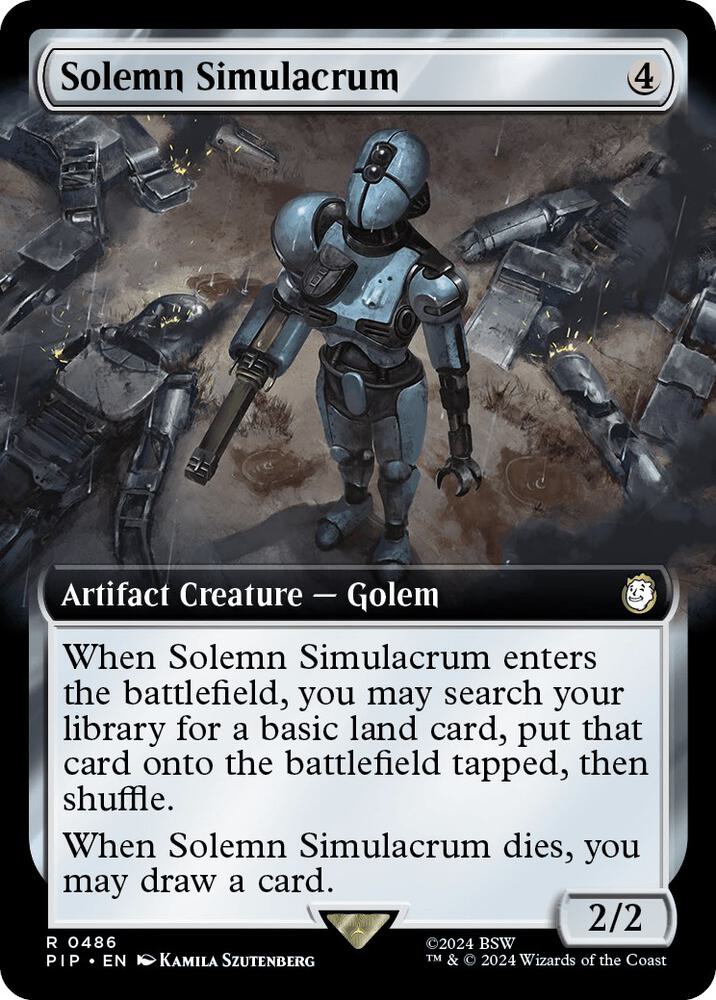 Solemn Simulacrum (Extended Art) 486 card from Universes Beyond: Fallout