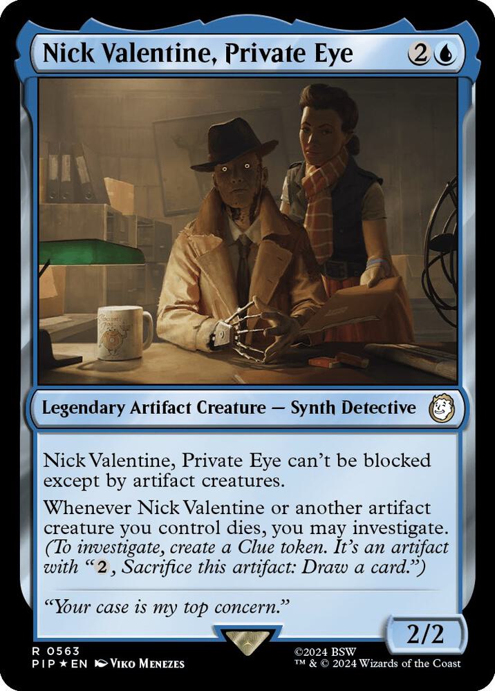 Nick Valentine, Private Eye (Surge Foil) 563 card from Universes Beyond: Fallout