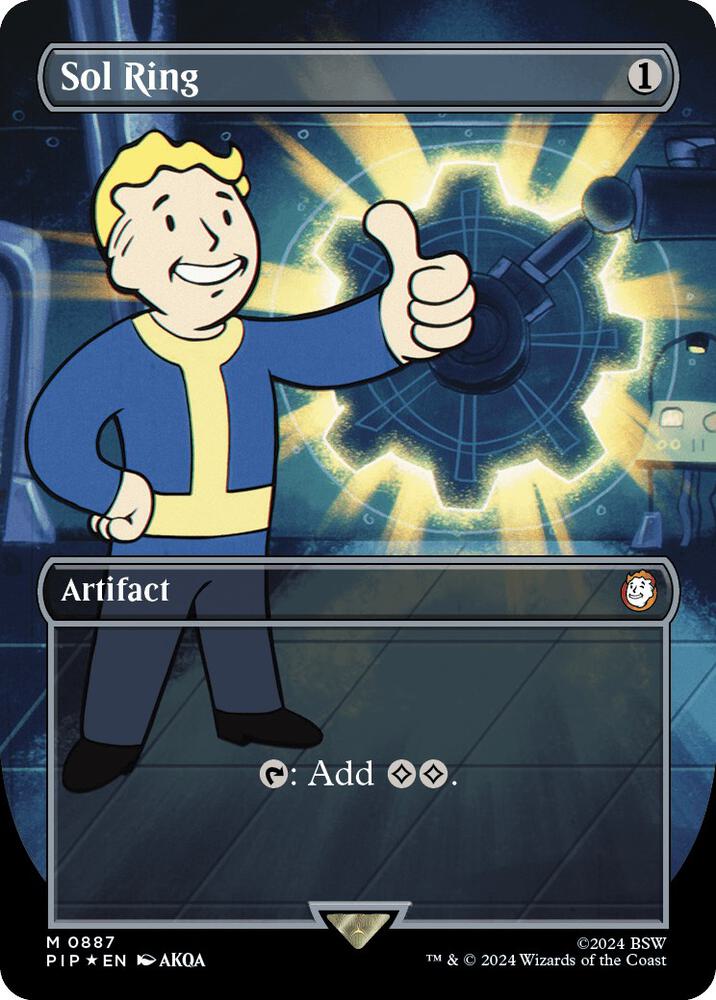 Sol Ring (Borderless) (Surge Foil) 887 card from Universes Beyond: Fallout