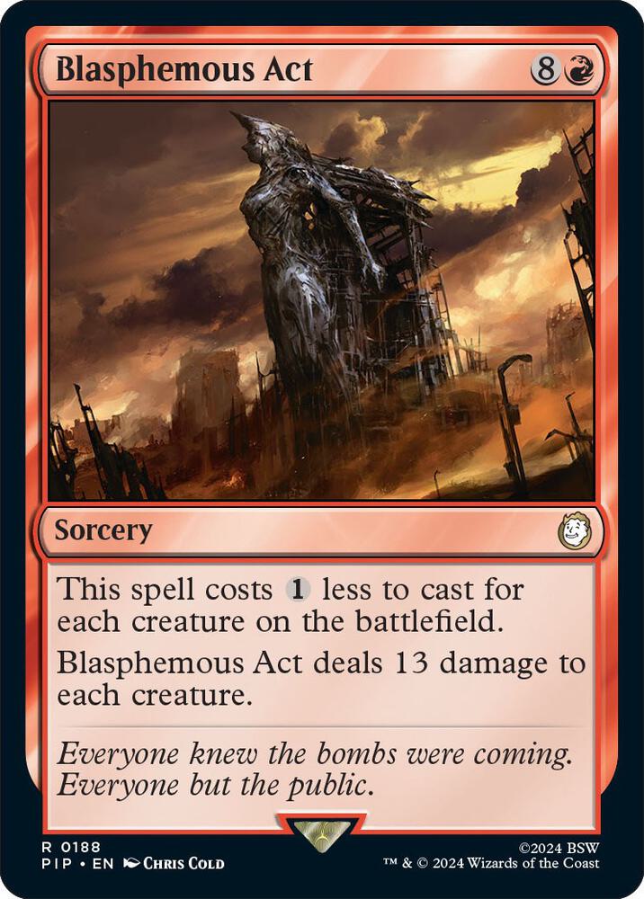 Blasphemous Act 188 card from Universes Beyond: Fallout