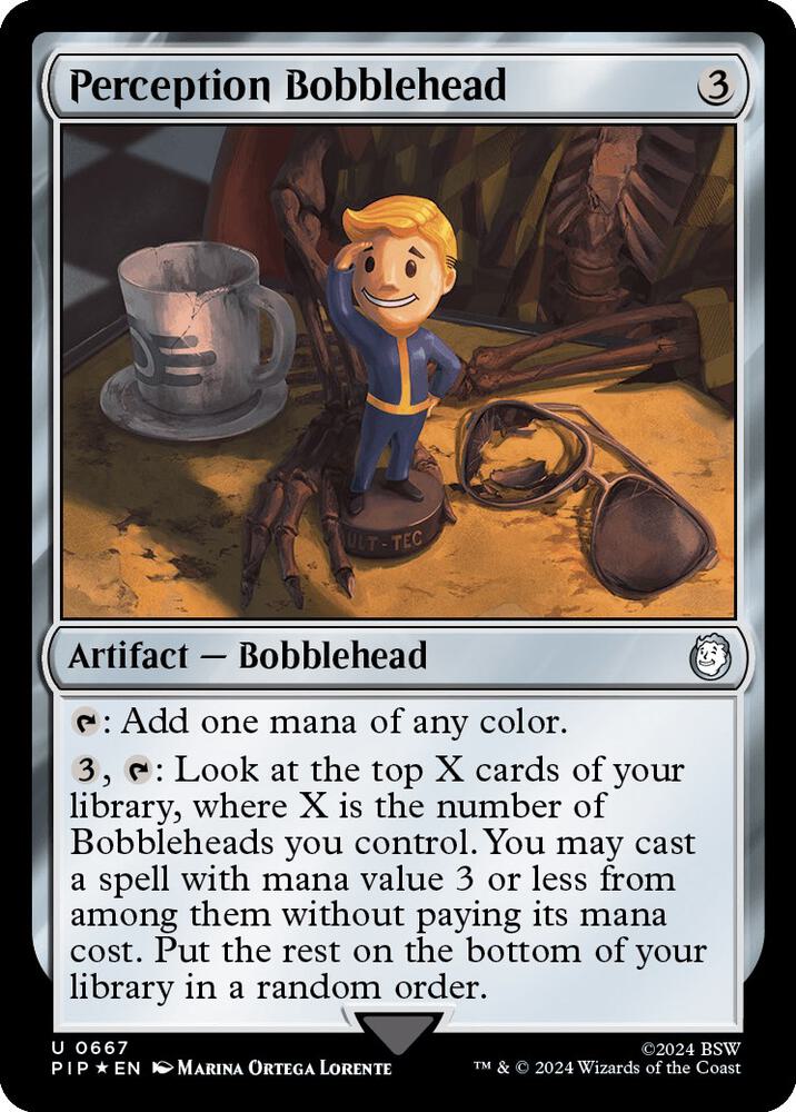 Perception Bobblehead (Surge Foil) 667 card from Universes Beyond: Fallout
