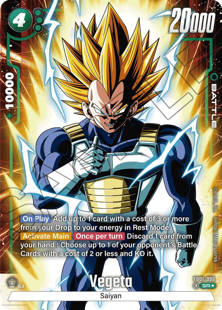 Vegeta (Alternate Art) FB01-096 card from Awakened Pulse