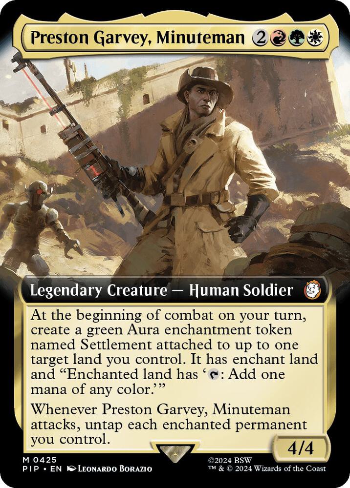 Preston Garvey, Minuteman (Extended Art) 425 card from Universes Beyond: Fallout