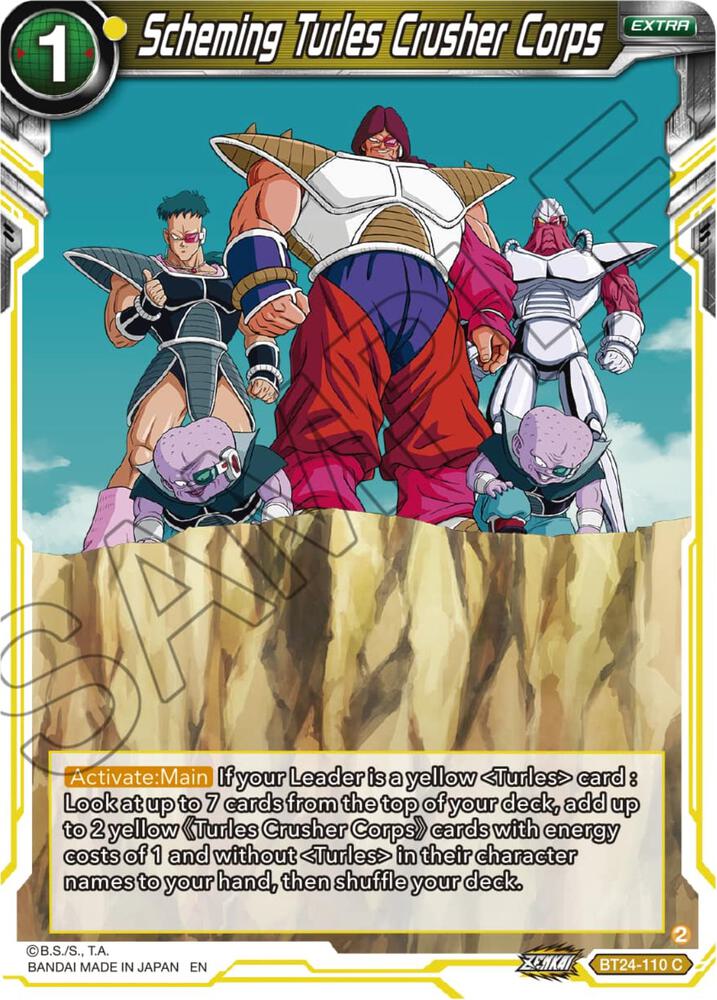 Scheming Turles Crusher Corps BT24-110 card from Beyond Generations