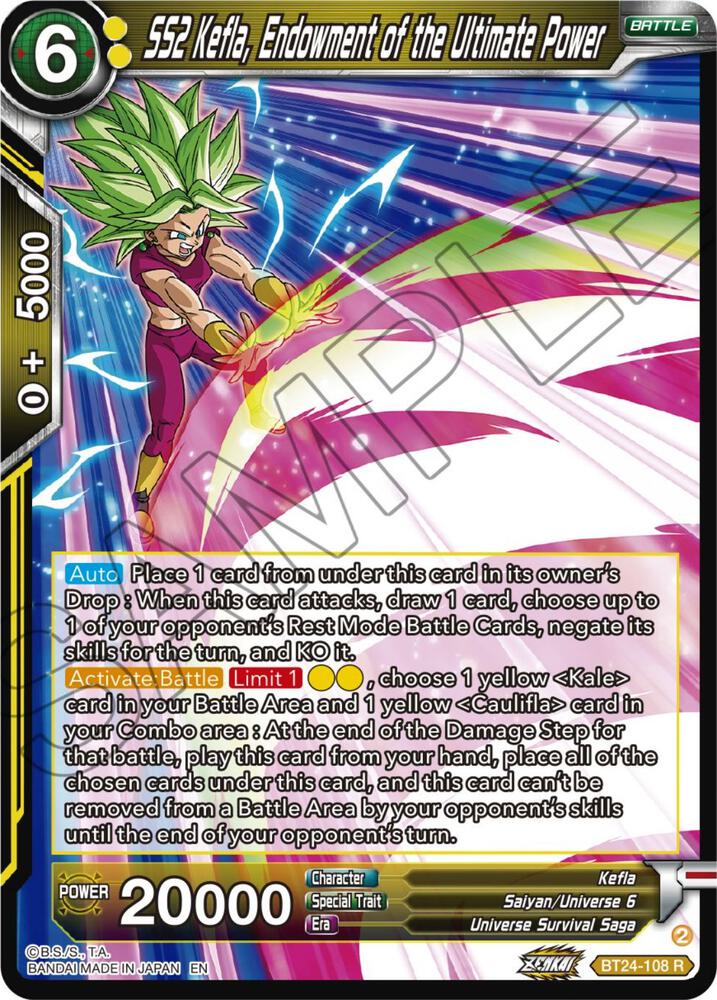SS2 Kefla, Endowment of the Ultimate Power BT24-108 card from Beyond Generations