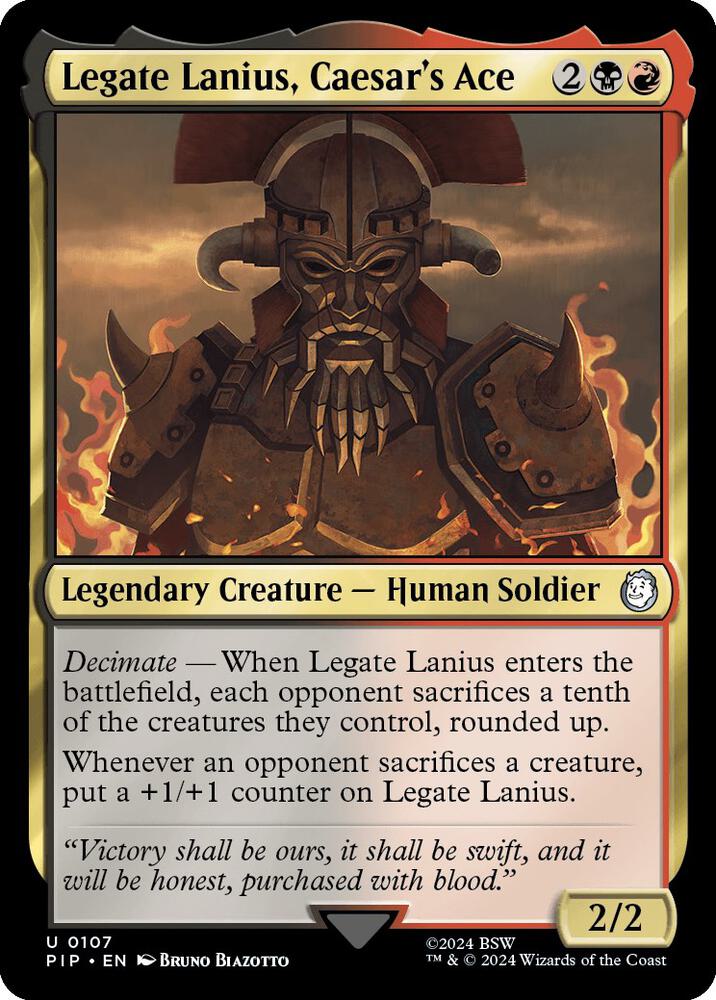 Legate Lanius, Caesar's Ace 107 card from Universes Beyond: Fallout