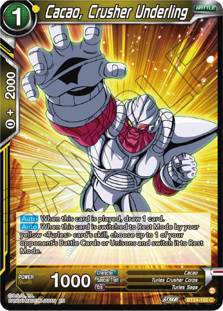Cacao, Crusher Underling BT24-102 card from Beyond Generations