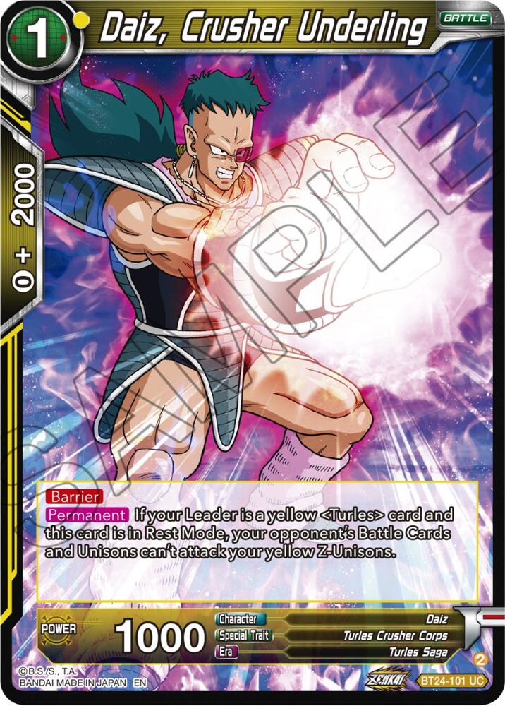 Daiz, Crusher Underling BT24-101 card from Beyond Generations