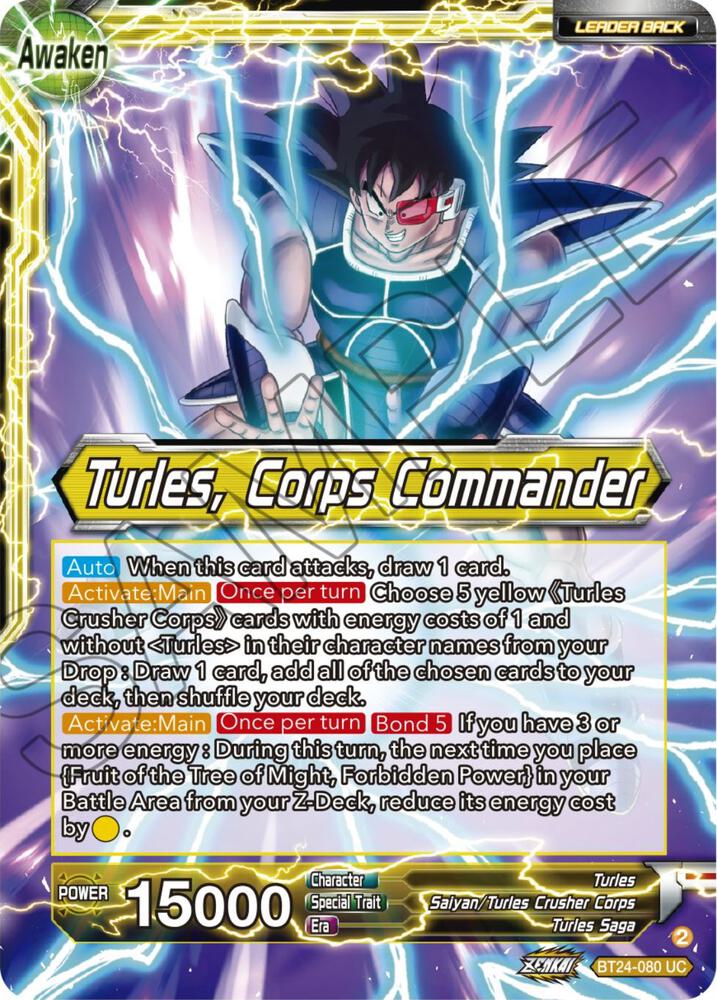 Turles // Turles, Corps Commander BT24-080 card from Beyond Generations