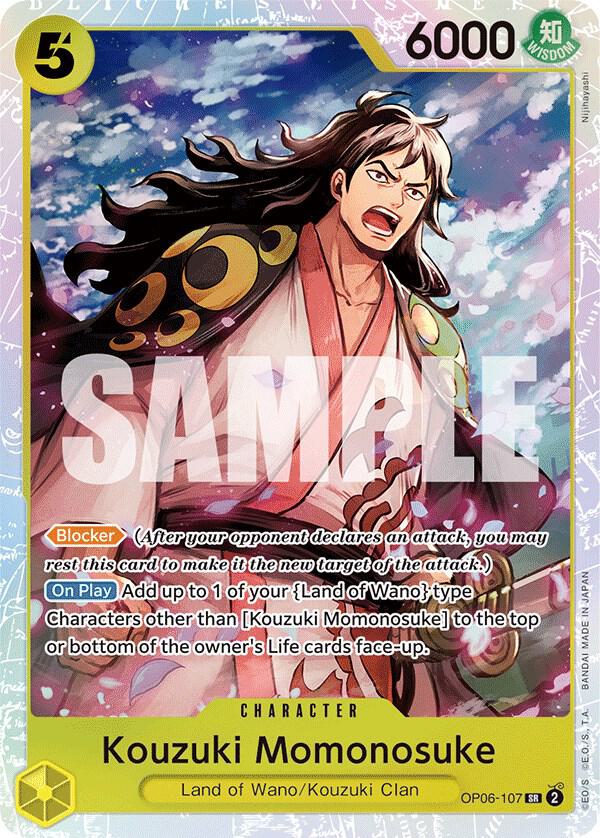 Kouzuki Momonosuke OP06-107 card from Wings of the Captain