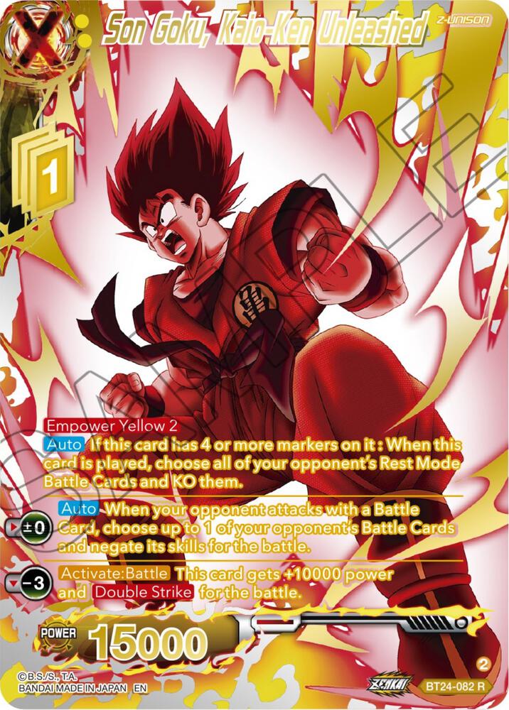 Son Goku, Kaio-Ken Unleashed (Collector Booster Gold) BT24-082 card from Beyond Generations