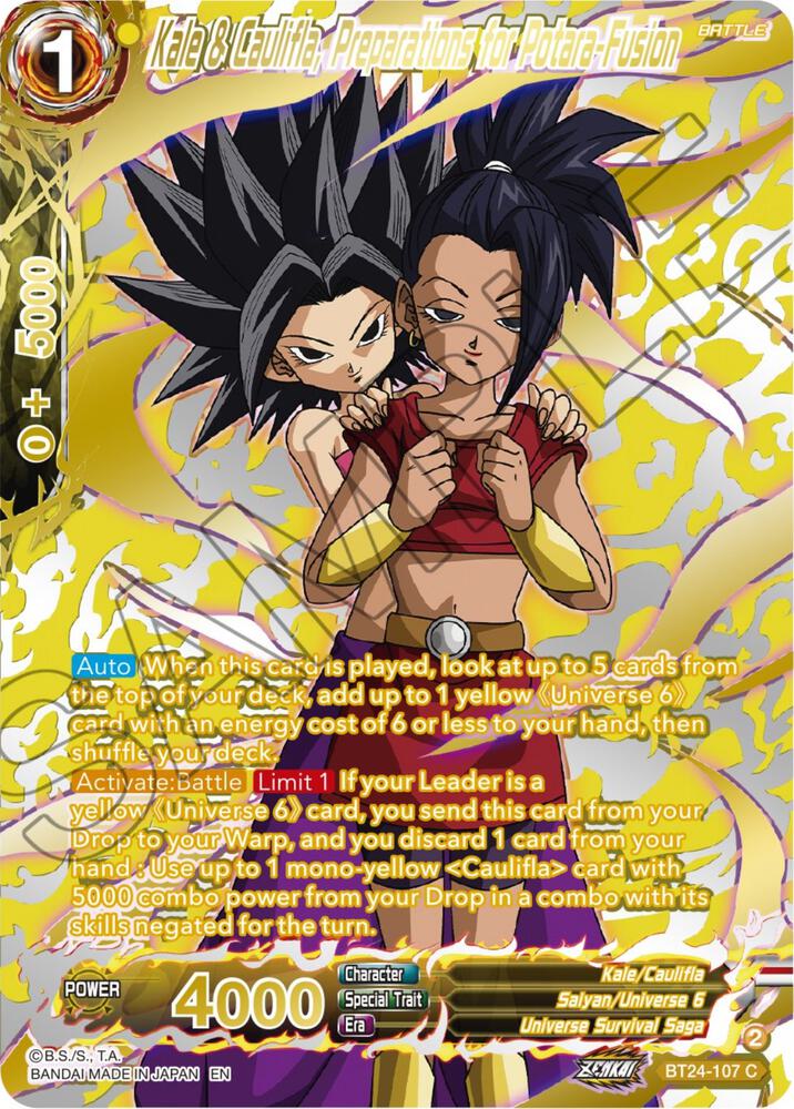 Kale & Caulifla, Preparations for Potara-Fusion (Collector Booster Gold) BT24-107 card from Beyond Generations
