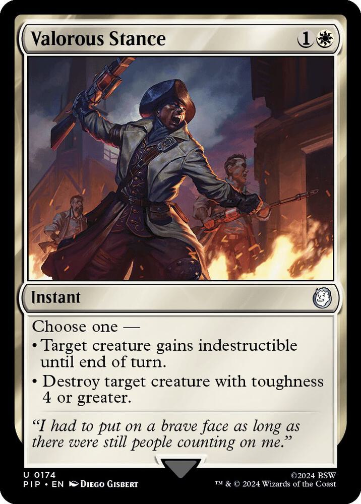 Valorous Stance 174 card from Universes Beyond: Fallout