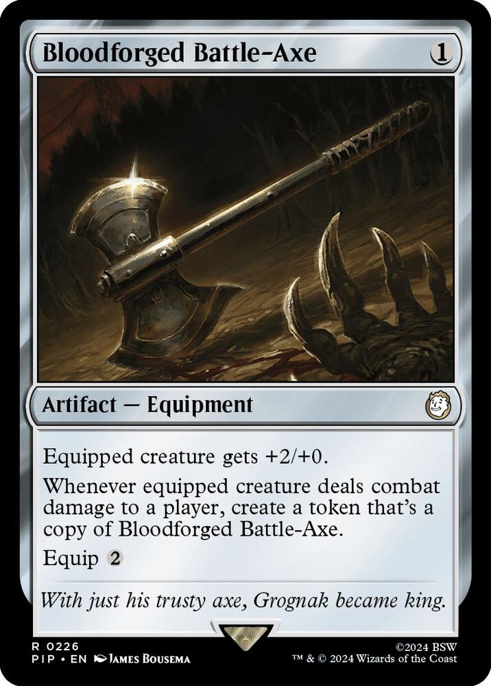Bloodforged Battle-Axe 226 card from Universes Beyond: Fallout