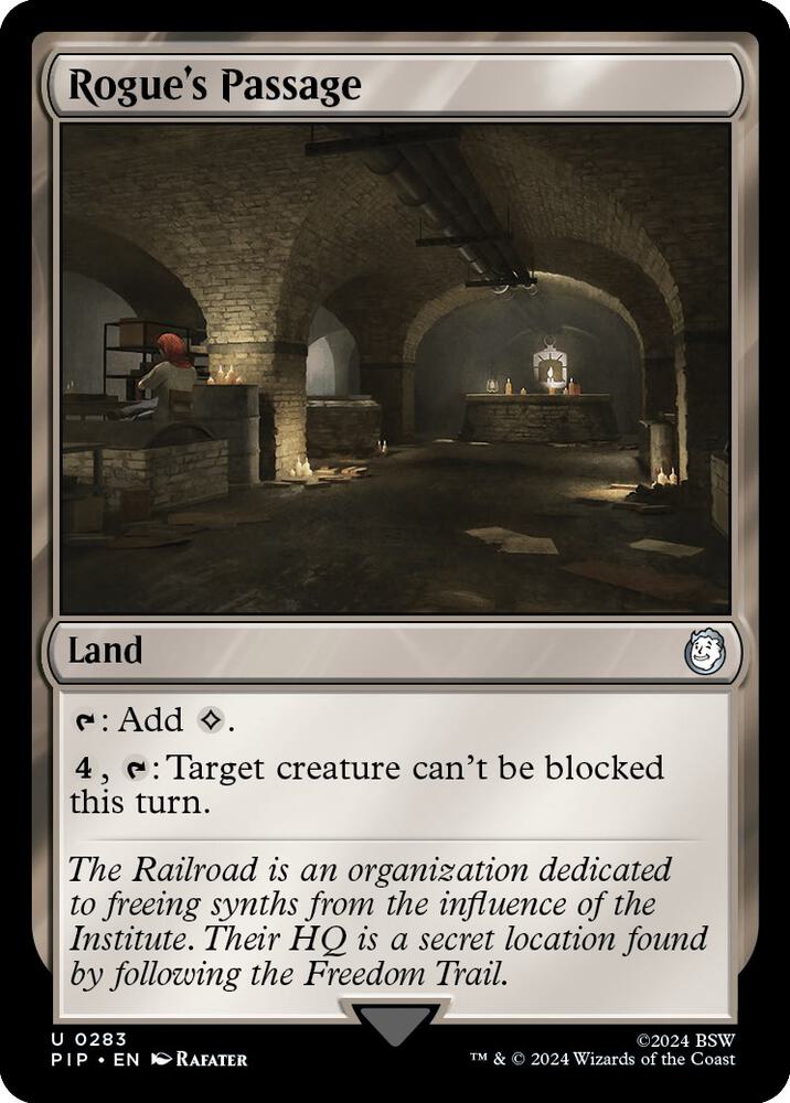 Rogue's Passage 283 card from Universes Beyond: Fallout