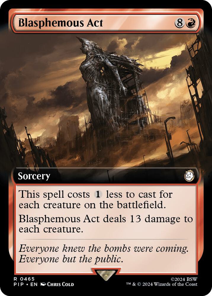 Blasphemous Act (Extended Art) 465 card from Universes Beyond: Fallout