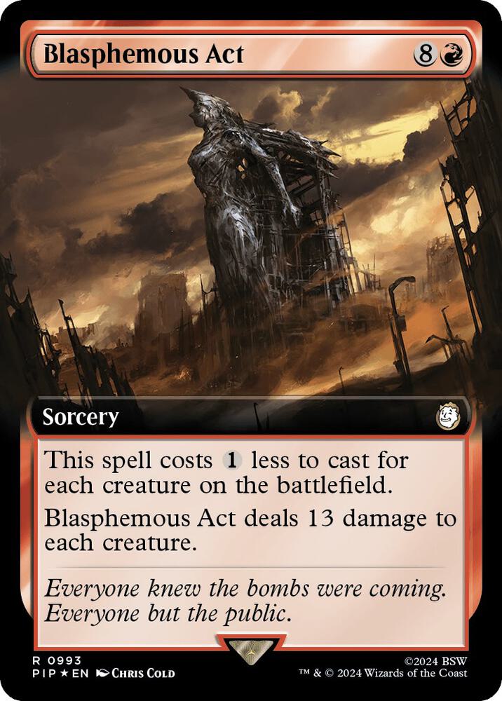 Blasphemous Act (Extended Art) (Surge Foil) 993 card from Universes Beyond: Fallout