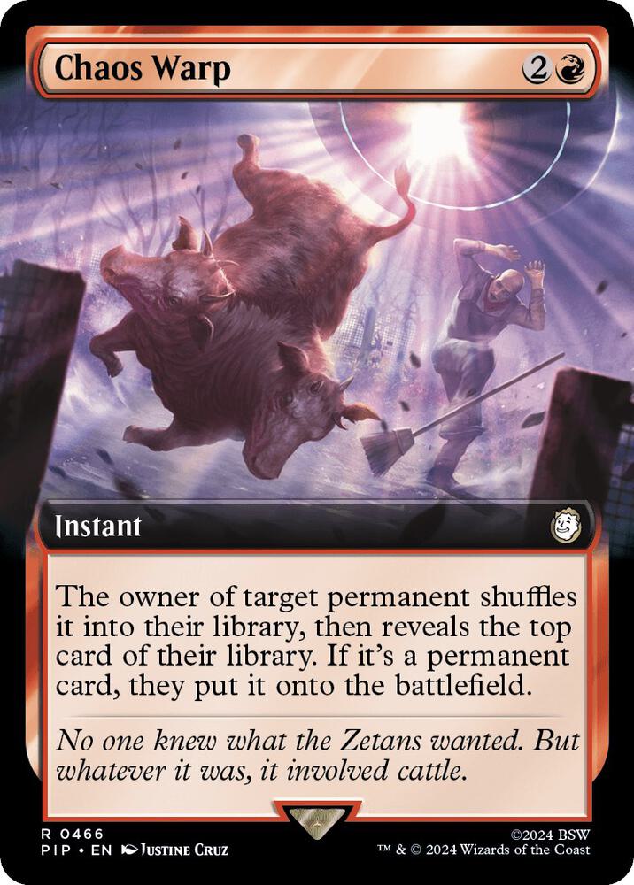 Chaos Warp (Extended Art) 466 card from Universes Beyond: Fallout