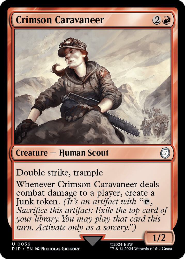 Crimson Caravaneer 56 card from Universes Beyond: Fallout