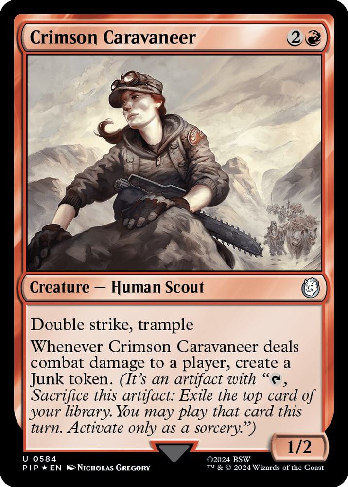 Crimson Caravaneer (Surge Foil) 584 card from Universes Beyond: Fallout