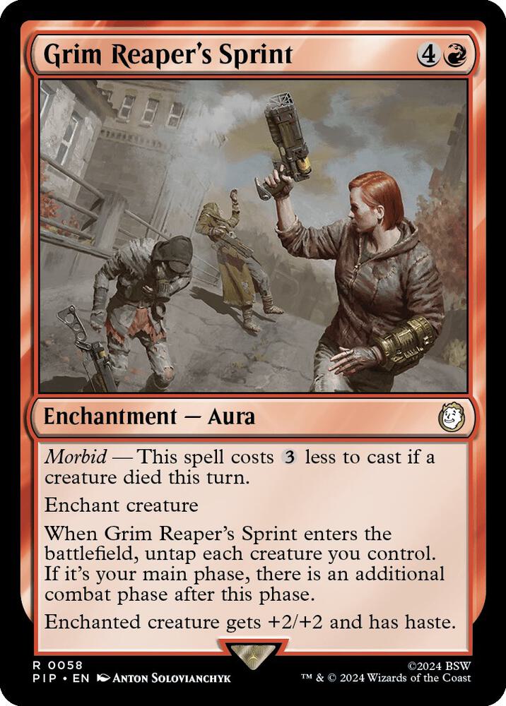 Grim Reaper's Sprint 58 card from Universes Beyond: Fallout