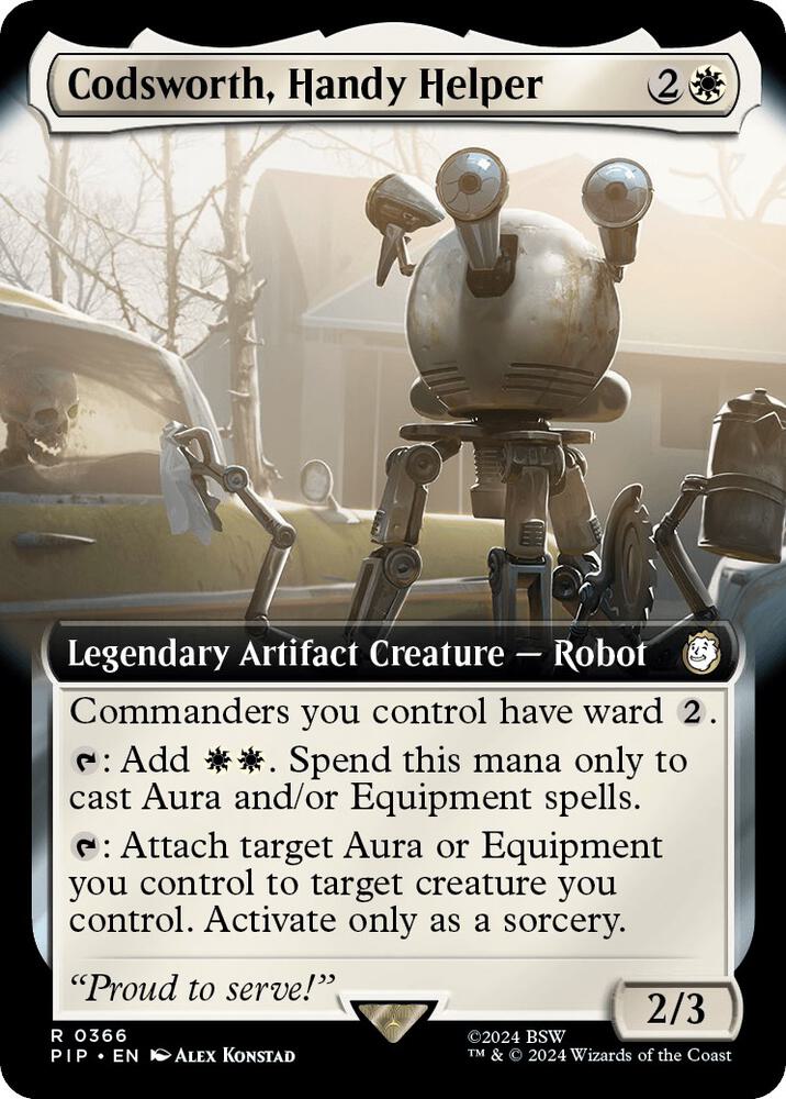 Codsworth, Handy Helper (Extended Art) 366 card from Universes Beyond: Fallout