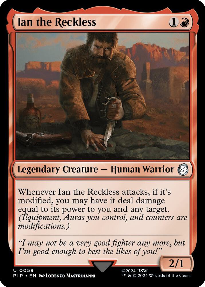 Ian the Reckless 59 card from Universes Beyond: Fallout