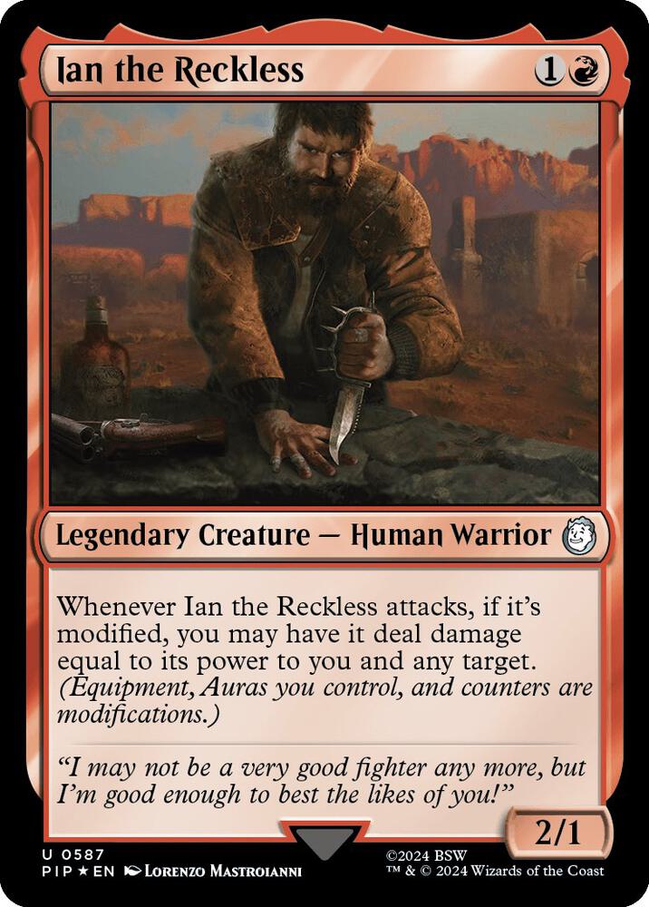 Ian the Reckless (Surge Foil) 587 card from Universes Beyond: Fallout