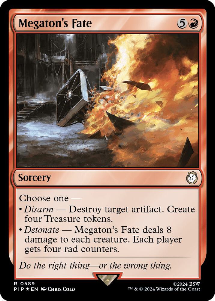 Megaton's Fate (Surge Foil) 589 card from Universes Beyond: Fallout