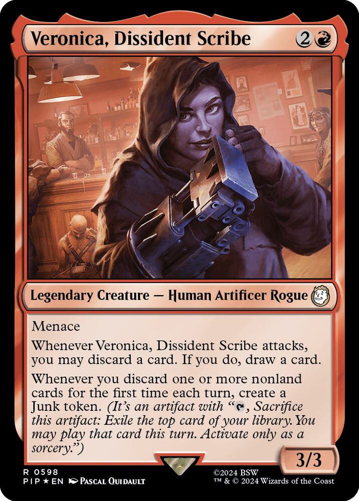 Veronica, Dissident Scribe (Surge Foil) 598 card from Universes Beyond: Fallout