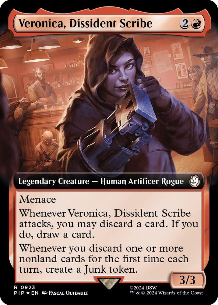 Veronica, Dissident Scribe (Extended Art) (Surge Foil) 923 card from Universes Beyond: Fallout