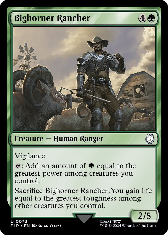 Bighorner Rancher 73 card from Universes Beyond: Fallout
