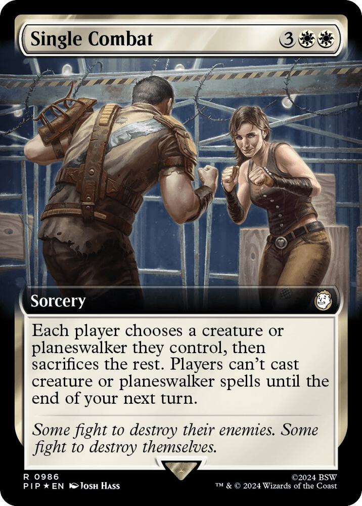 Single Combat (Extended Art) (Surge Foil) 986 card from Universes Beyond: Fallout