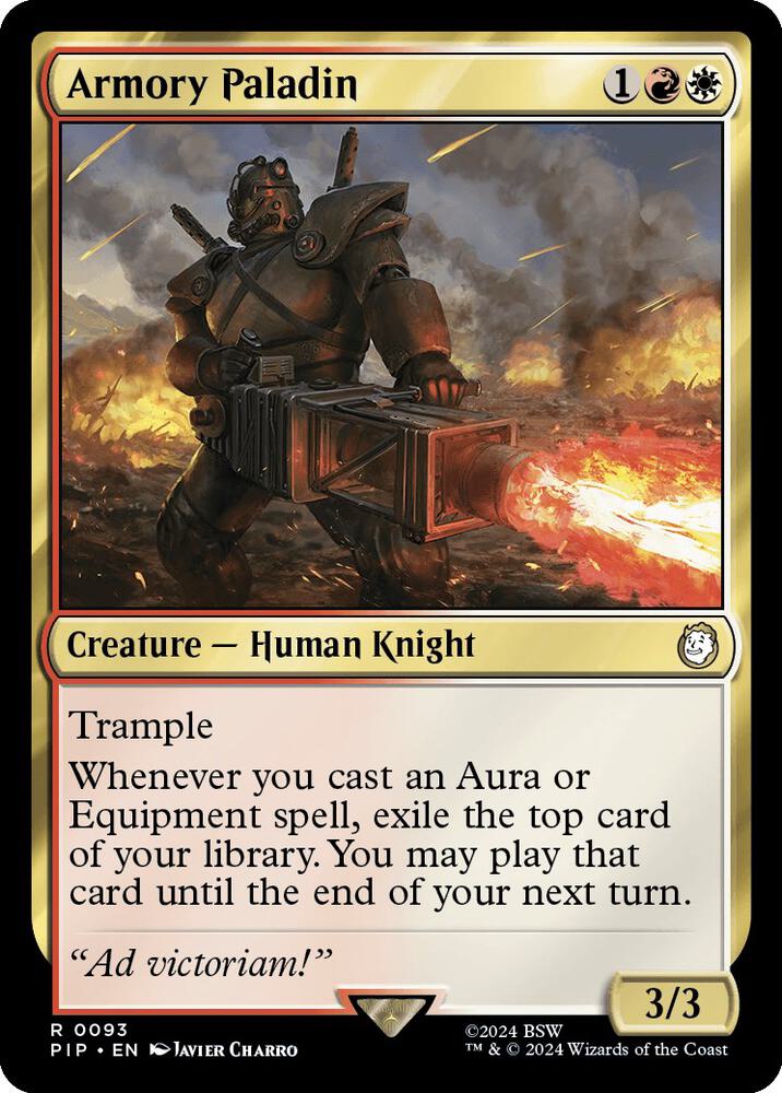 Armory Paladin 93 card from Universes Beyond: Fallout