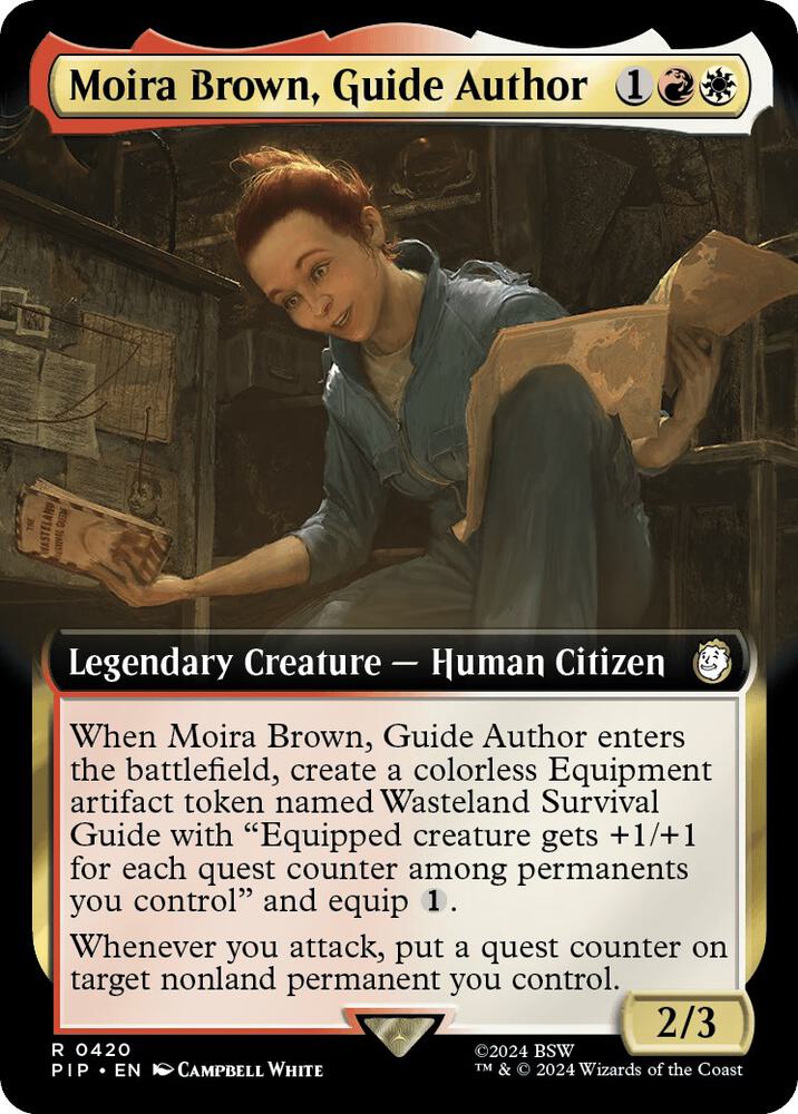 Moira Brown, Guide Author (Extended Art) 420 card from Universes Beyond: Fallout