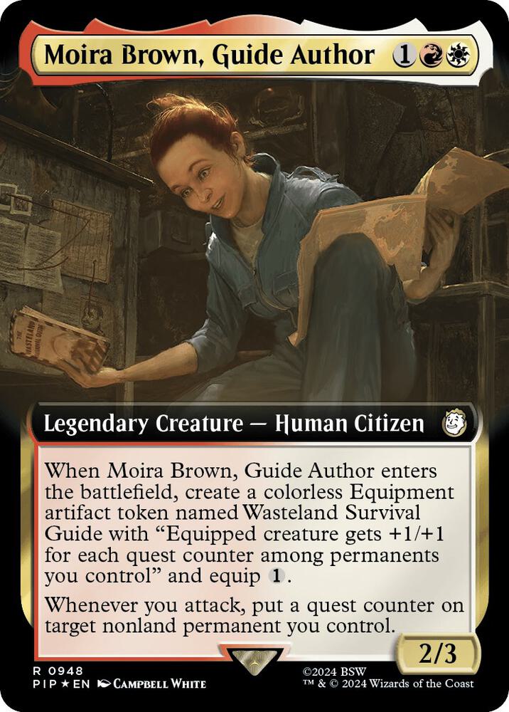 Moira Brown, Guide Author (Extended Art) (Surge Foil) 948 card from Universes Beyond: Fallout