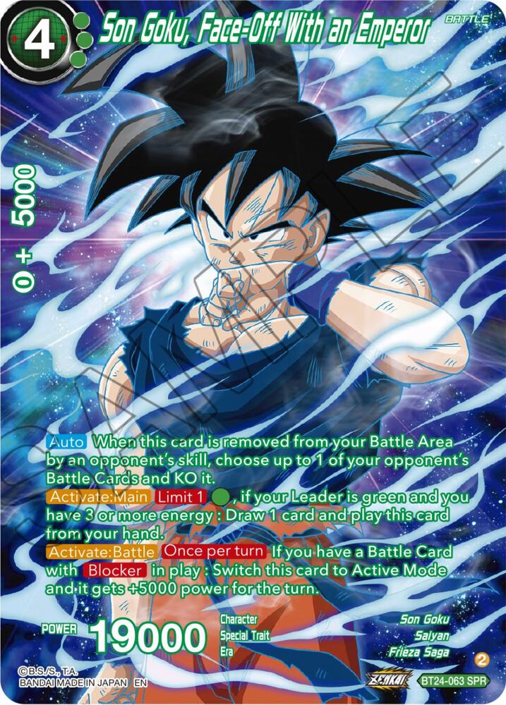 Son Goku, Face-Off With an Emperor (SPR) BT24-063 card from Beyond Generations
