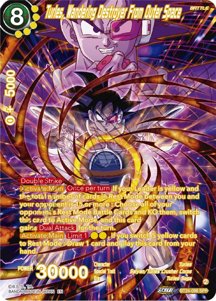 Turles, Wandering Destroyer From Outer Space (SPR) BT24-096 card from Beyond Generations