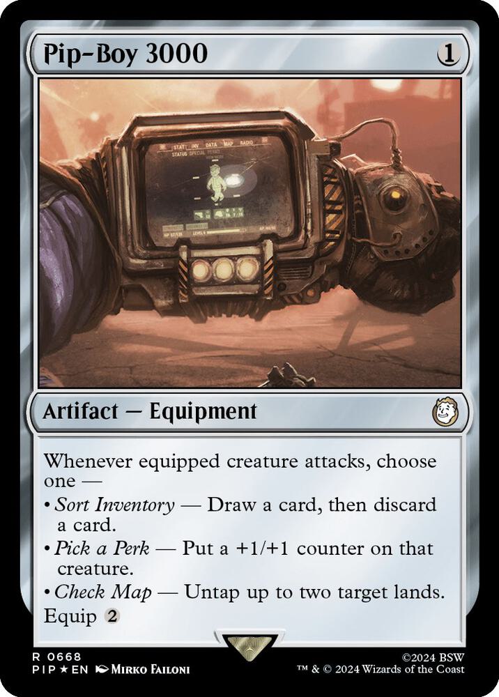 Pip-Boy 3000 (Surge Foil) 668 card from Universes Beyond: Fallout