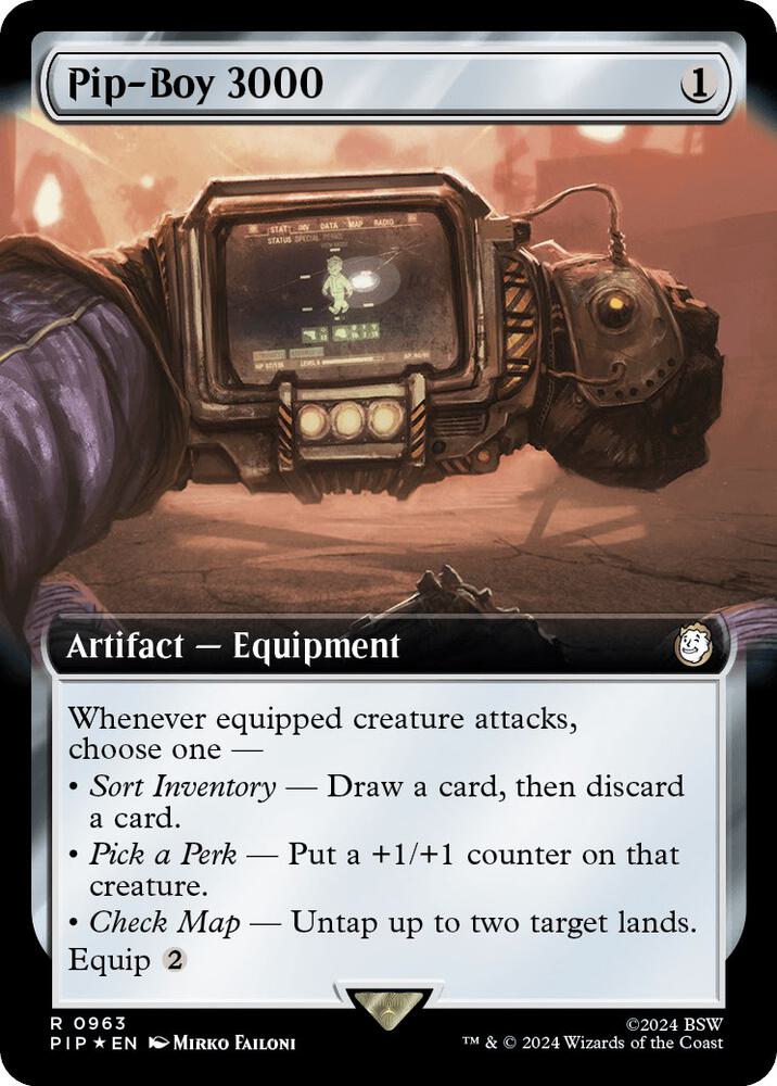 Pip-Boy 3000 (Extended Art) (Surge Foil) 963 card from Universes Beyond: Fallout