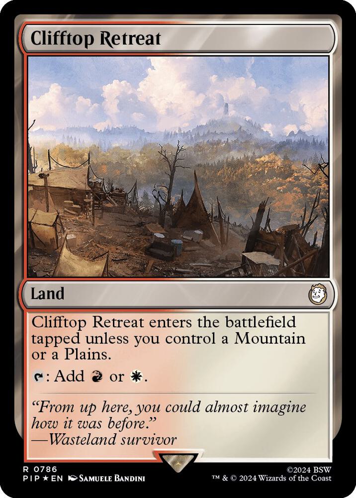 Clifftop Retreat (Surge Foil) 786 card from Universes Beyond: Fallout