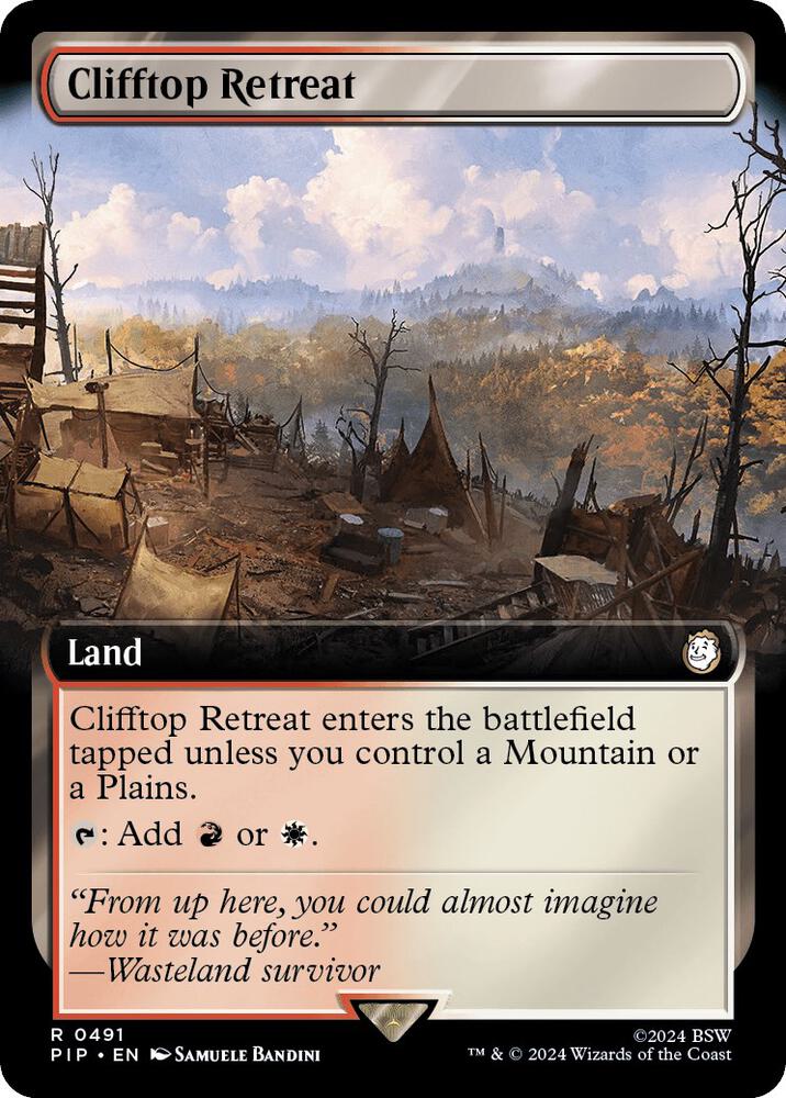 Clifftop Retreat (Extended Art) 491 card from Universes Beyond: Fallout
